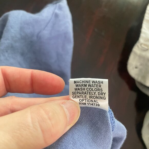 Women's Flax 100% Linen Strappy Top Size M Blue EUC - Picture 5 of 9